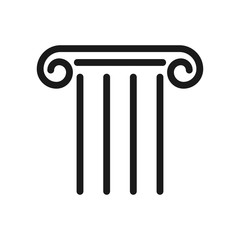 column vector icon, pillar icon in trendy flat design