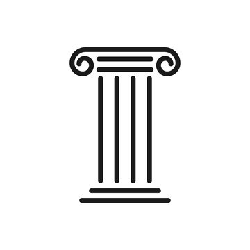 column vector icon, pillar icon in trendy flat design