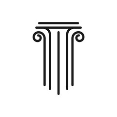 column vector icon, pillar icon in trendy flat design