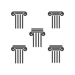 column vector icon, pillar icon in trendy flat design