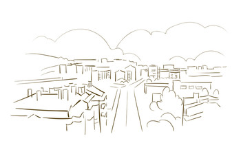Naklejka premium Amadora Portugal Europe vector sketch city illustration line art