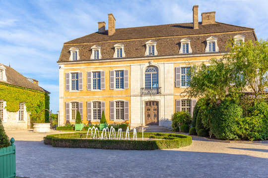 16 September 2019. View of Pommard Castle in Burgundy,  France.