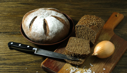 rustic bread on the table