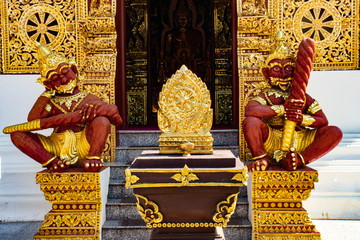 A beautiful view of buddhist temple Wat Saeng Kaew at Chiang Rai, Thailand.