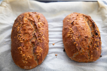 the loaf of fresh homemade bread