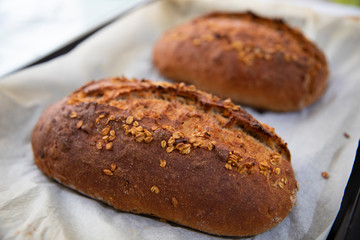 the loaf of fresh homemade bread