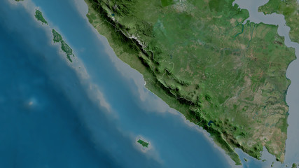 Bengkulu, Indonesia - outlined. Satellite
