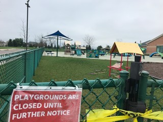 Playground Closed Sign Due To Covid-19