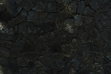 Black Stone Wall Texture Background.