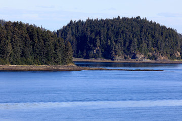 Strait Point, Alaska / USA - August 13, 2019: Strait Point coastline, Strait Point, Alaska, USA