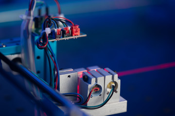 Laser development system in optical laboratory.