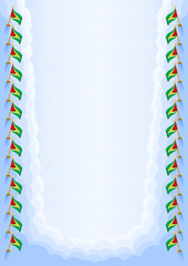 Vertical  frame and border with Guyana flag