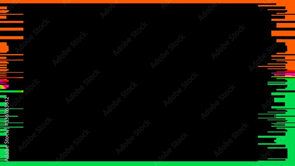 Poster the neon frame glows with bright colors on the smooth background of a shiny rectangular black animat