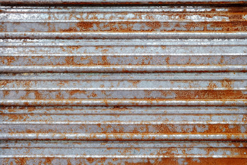 Close up Rusty Zinc Foldable Door Background.
