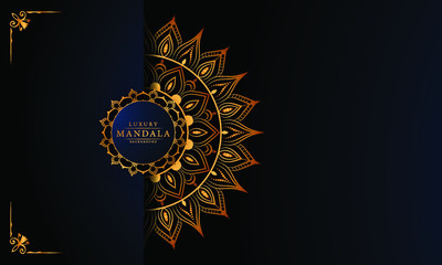 Fototapeta premium Luxury ornamental mandala design background with royal arabesque pattern arabic islamic east style. ornament elegant invitation wedding card , invite , backdrop cover banner illustration 