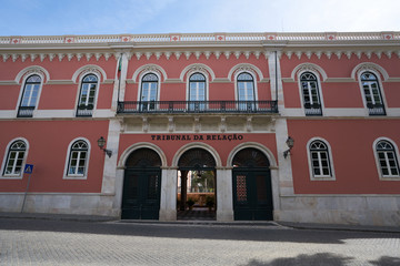 Evora court tribunal da relacao red beautiful building in Alentejo, Portugal