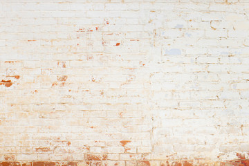 Wall texture of white painted bricks