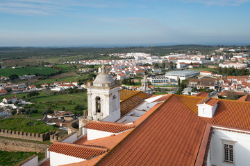 View of Estremoz city from castle in Alentejo, Portugal
