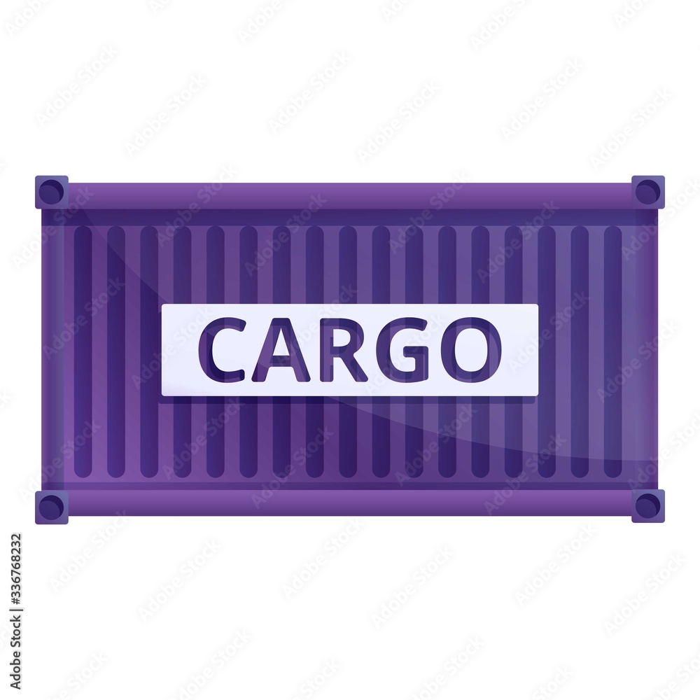 Poster storage cargo container icon. cartoon of storage cargo container vector icon for web design isolated
