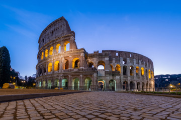 Fototapeta na wymiar View of Coliseum at sunset. Roma, Italy 
