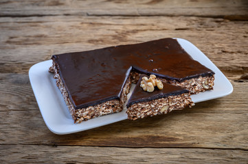 Matzo cake for Passover holidays. Selective focus.