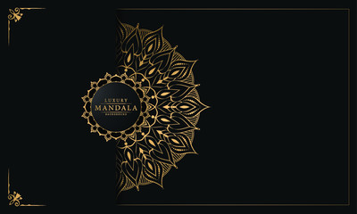 Luxury mandala background with golden arabesque pattern arabic islamic east style for Wedding card, book cover.
