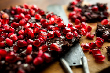 Dark chocolate and pomegranate bark