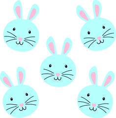 Cute Animal Face, logo, vector illustration