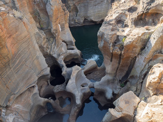 Rock formation in Bourke's Luck Potholes in Blyde canyon reserve