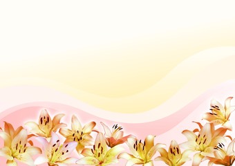 Obraz premium Flower composition of lilies on gradient background
