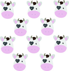 Cute Animal Face, logo, vector illustration