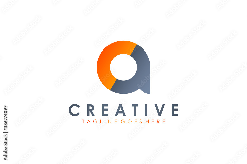 Poster abstract initial letter c and a linked logo isolated on white background. flat vector logo design te