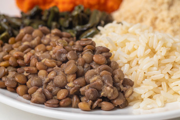 Lentils and Rice. Vegan Meal