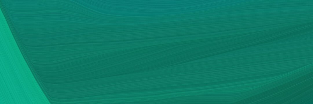 elegant colorful designed horizontal banner with teal green, dark cyan and teal colors. graphic with space for text or image. can be used as header or banner