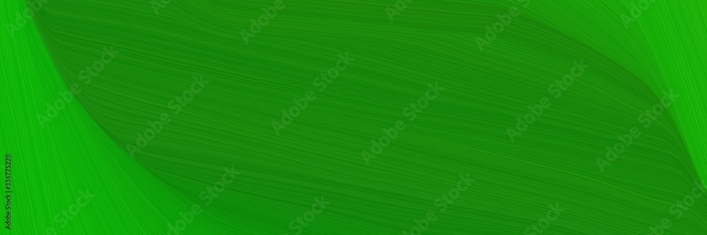 Fototapete elegant flowing designed horizontal header with forest green and green colors. graphic with space fo