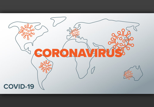 Digital Banner Layout with Coronavirus Information