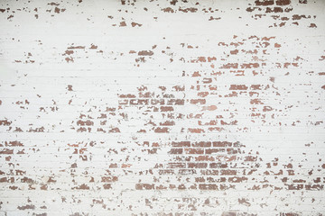 A whitewashed old painted vintage brick wall of a home commercial building perfect for a backdrop,...
