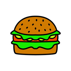 Burger, Hamburger icon illustration
