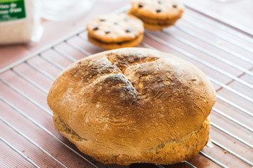 Homemade freshly baked bread.