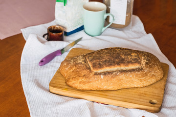 Homemade freshly baked bread.