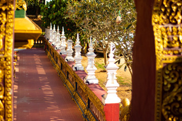 A beautiful view of buddhist temple Wat Saeng Kaew at Chiang Rai, Thailand.