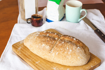Homemade freshly baked bread.