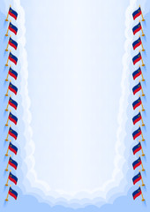 Vertical  frame and border with Liechtenstein flag