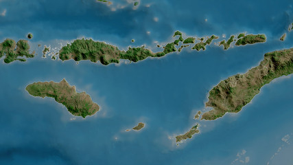 Nusa Tenggara Timur, Indonesia - outlined. Satellite © Yarr65