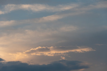 White clouds against a blue sky