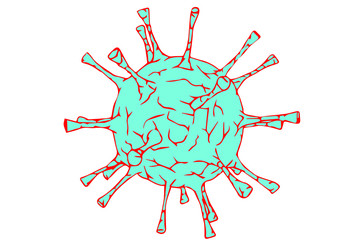  Coronavirus, Covid-19 in blue and pink colors