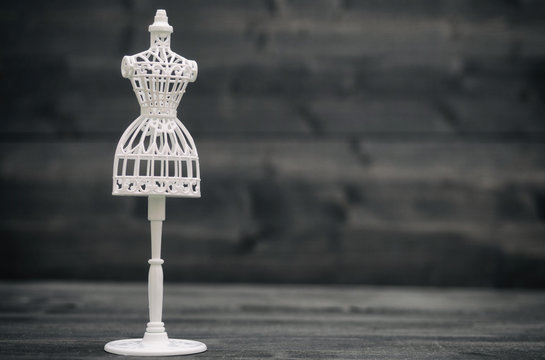 White female vintage Mannequin stand , fashion design concept