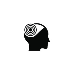 Cause of malaria disease in human brain icon design. Vector illustration