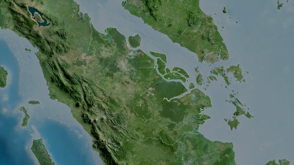 Riau, Indonesia - outlined. Satellite