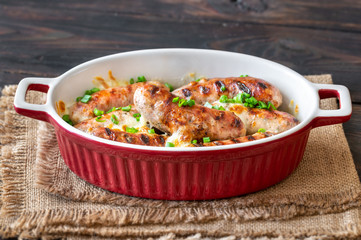 Baked sausages